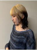 ルーツカラー/ウルフカット/ハイトーンカラー/ブロンドヘア
