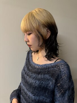 ノラ シブヤ(NORA) ルーツカラー/ウルフカット/ハイトーンカラー/ブロンドヘア