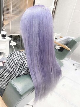 デイズ(days) ストレートロングハイトーンカラー ホワイトブルーカラーWカラー