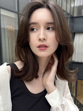 トルネード(TORNADO) 海外セレブ風カーテンバングレイヤーロブアッシュ A0619