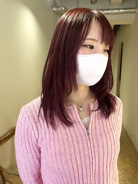 セブンベルベット(7 Velvet) ワンブリーチ/レッドブラウンカラー/髪質改善カラー