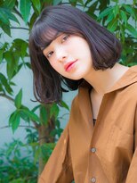 ルティア(Lutia) アッシュブラック シースルーバング セミディ