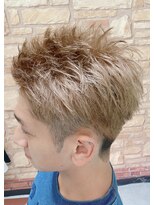 カットハウス パセリ アップバンクツーブロックキャラメルカラー <理容室>/メンズ/