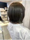 福山美容室caary大人気イルミナカラー ぱつボブグレージュ