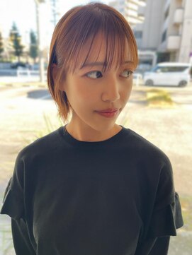 トップヘアー ミカワアンジョウ 安城(TOPHAIR MIKAWA ANJO) シースルー切りっぱなしボブ/ニュアンスカラー/ことりベージュ