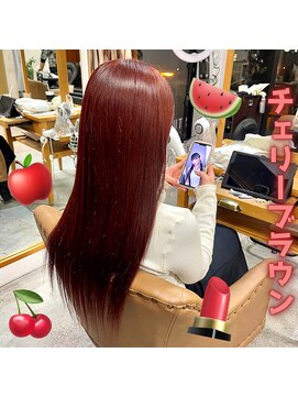 フツーロ 栄(FUTURO) プルエクステ　エクステ　赤髪　ピンクヘア