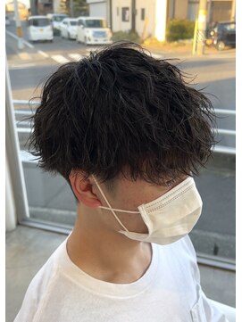 ブランコジーサウス(BLANCO G South) 波巻きスパイラルパーマ ツーブロック マッシュ 骨格補正