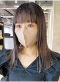 バレイヤージュラベンダー_斜めバンググレージュカラー_ba407061