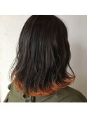 ＊裾カラーくびレイヤーテラコッタオレンジカラー10代20代30代◎