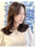面長さんに似合う大人可愛い20代30代40代小顔ミディアムレイヤー