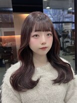 ゼスト 吉祥寺店(ZEST) 【籠倉】ブリーチなしカシスレッド/韓国くびれ巻き/吉祥寺