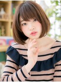 大人かわいいインナーカラー前下がりミニボブc5大宮20代30代40代
