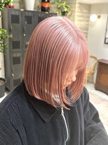 ヲタク(wotaku.)&nbsp;コーラルピンクハイトーンピンクダブルカラーケアブリーチボブ