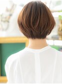 ★暖色系カラー大人美人かきあげひし形ショートボブ30代40代★10