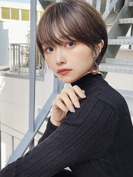 アイドットプラスサッポロ 札幌(i.+SAPPORO) ブリーチなしカラーシースルーバング丸みショートボブ