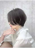 イメチェン 前髪長めのショート 美髪