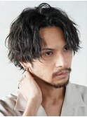 原宿ツイストスパイラルパーマメンズカットシースルーマッシュ