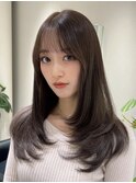 桑名ロングレイヤーカットハッシュカット透明感カラー重めロング