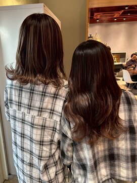 ナチュラル ヘアーデザイニング(Natural hair designing) 【リンクコーデ】《おそろい》ロングウェーブ/ブラウンベージュ