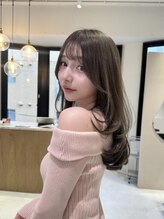 ルル(loulou) 【顔周りカット】ミディアムレイヤー×チョコレートブラウン