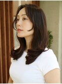 顔まわりレイヤー ロングレイヤー イルミナカラー表参道青山