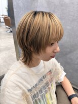 ネウィ 宮崎店(newi)&nbsp;【好感度お洒落】ハイトーンブロンド×マッシュウルフボブ