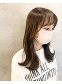 インナーカラー/ラベンダーブルー/レイヤーカット/艶髪