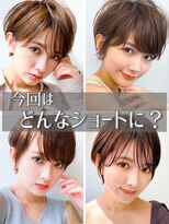 30代40代50代/ハンサムショートパーマ/小顔/テラコッタ/前髪