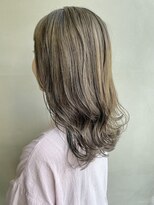 ヘアー アイス 御器所本店(HAIR ICI) ブリーチカラーカーキグレージュ30代40代白髪ぼかしオン眉