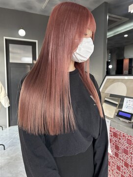 レド(LeDo) ピンク×切りっぱなし×ブリーチカラー【四日市】