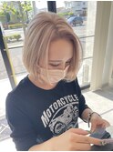 ベージュカラー*ボブ*ミニボブ*切りっぱなしボブ*10代20代30代