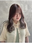 ミディアム顔周りレイヤースタイル