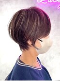 大人気くびれショート×ホワイトベージュハイライト【カドワキ】