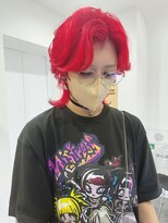 ギグスダブル 栄久屋大通店(gigs double)&nbsp;ネオンカラー/レッドカラー/ウルフカット