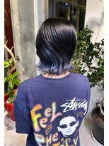 ヲタク(wotaku.)&nbsp;インナーカラーブルーシルバーホワイトカラーハイトーンウルフ