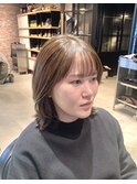 オンブレグレージュオリーブベージュくびれミディ大人美人