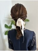 編みおろしポニーテール