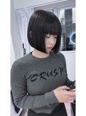 あごラインぱつっとボブ 10代20代 大阪梅田 切りっぱなしボブ