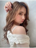 イメチェン/レッドブラウン/フルバング/似合わせカット/愛甲石田