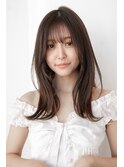 イメチェン　レイヤーカット　フルバング　小顔　大人かわいい