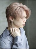 ピンクベージュナチュラル七三