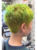 very short ×neon green