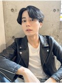 【ラフセンターパート×ナチュラル黒髪】大人シンプルメンズヘア