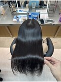 ミディアムヘア暗めカラーデザインカラーフェイスフレーミング