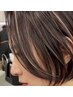 秋のちょこっとイメチェン メッシュ4パネル＋全体染め＋トリートメント￥14500