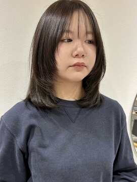 ラミエバイメルト 下北沢(lamie by melt) ボブレイヤー小顔ヘアブリーチなしカラーオリーブベージュ下北沢