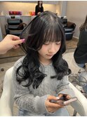 着物ヘア/大人ガーリー/ダークアッシュ/似合わせカット
