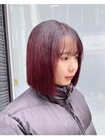 フェイス 石川町 (FACE)&nbsp;ボブ×切りっぱなしボブ×暖色カラー×前髪あり×横浜×20代