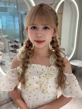 オモチャ 銀座(OMOCHA) ゆるふわツインアレンジ/編み込みヘアセット