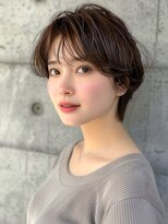 赤れんがアネックス(ANNEX)&nbsp;ショートボブ前髪ありナチュラルショート面長丸顔小顔パーマ